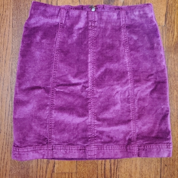 Free People Dresses & Skirts - Free People - Crushed Velvet Mini Skirt in Fuschia